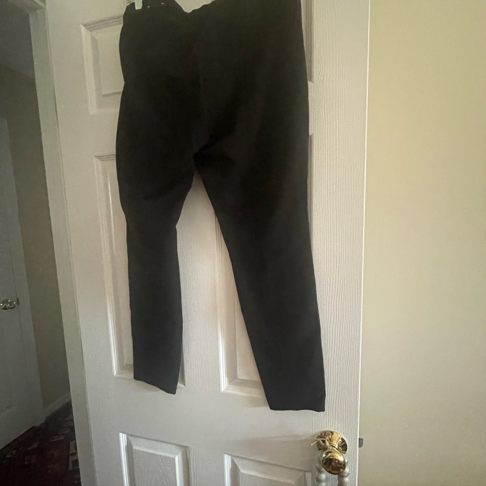 Festive pants.  Gold pattern on front.